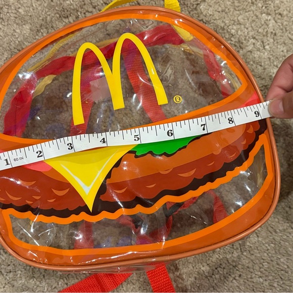 McDonald's Burger Clear Plastic Backpack Small Adjustable Strap 2005 Toys R Us - Picture 5 of 7